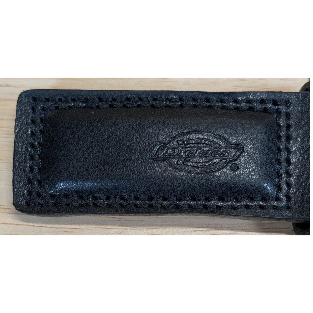 Dickies Mens Black Leather Belt XL 42-44 Workwear Stitched 11DI020046 New